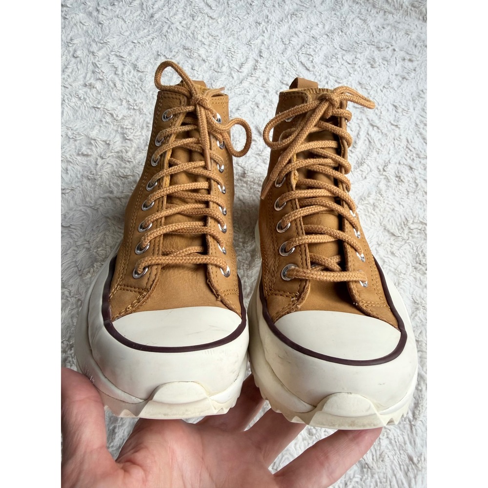 Converse Run Star Hike High Top Leather Platform Sneakers Wheat Tan Lug Sole 8.5 - Picture 4 of 10
